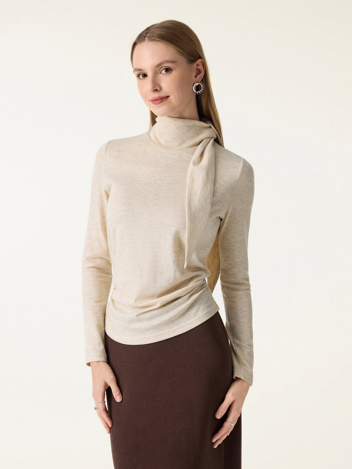 Ruched Long Sleeve Brami with Scarf