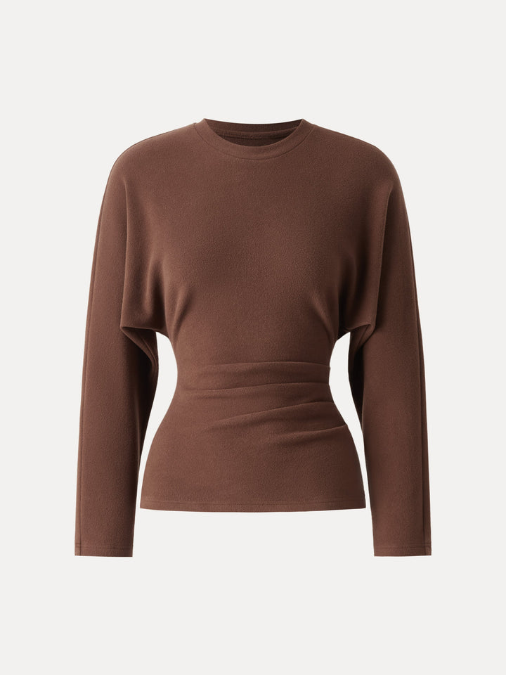 MaxWarm Crewneck Tucked Waist Batwing Sleeve Top