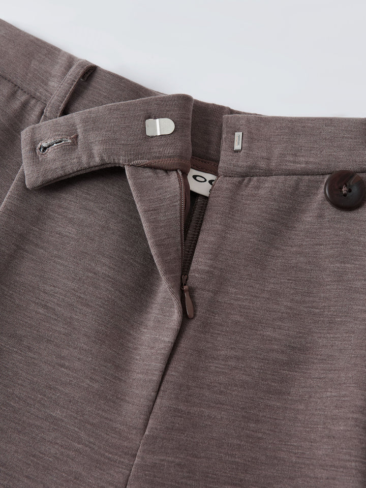 Cozy Warm High Rise Slanted Fly Front Wide Leg Pants