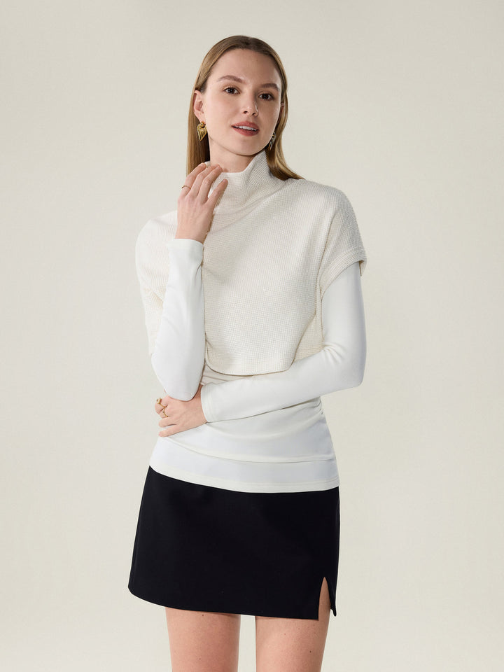 Shimmering Turtleneck Cap with Boatneck Brami