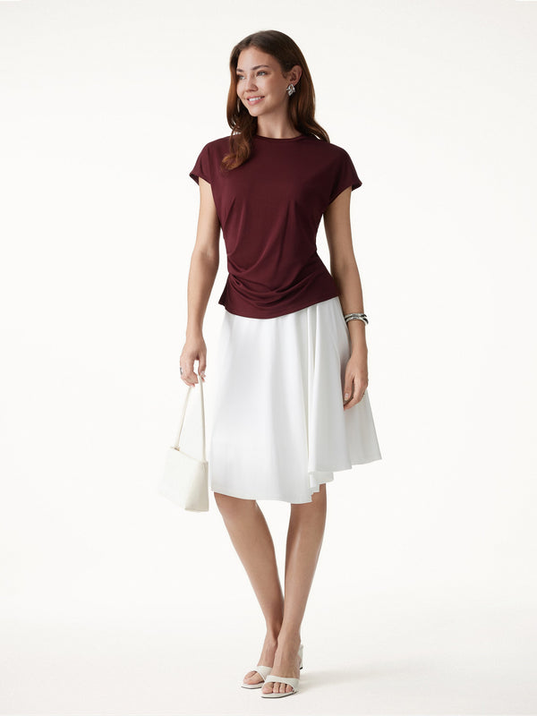 OGLmove Relaxed Round Neck Tucked Cap Sleeve Tee