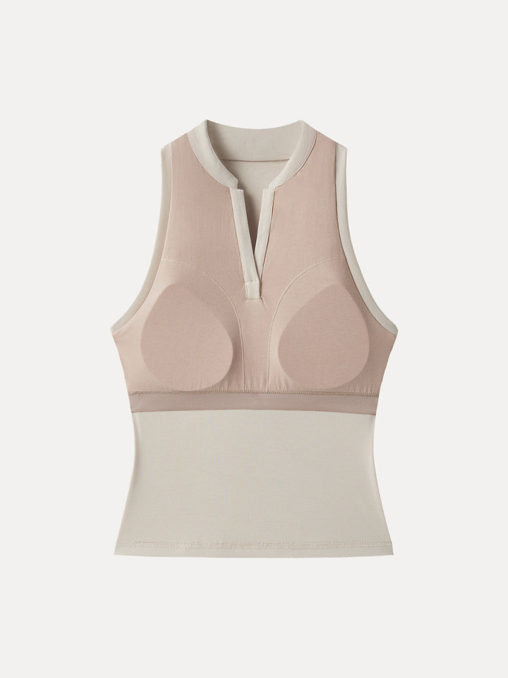 Sandwashed Polo Neck Sleeveless Brami