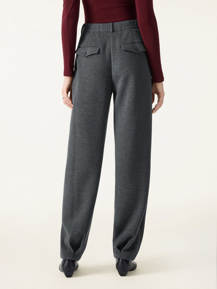 Cozy Warm High Rise Tapered Utility Pants with Pockets