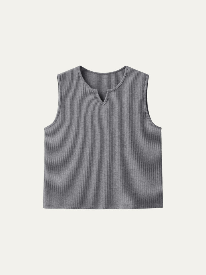 Sleeveless A-Line Hem Tank Top Heather Carbon XS