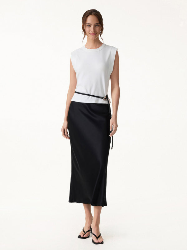 OGLmove Soft Cotton Lyocell Cropped Wide Shoulder Tank