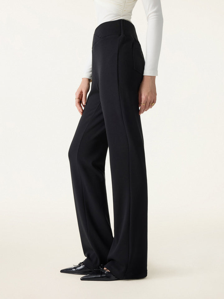 Cozy Warm V-Waistband Flared Leg Pull-On Pants
