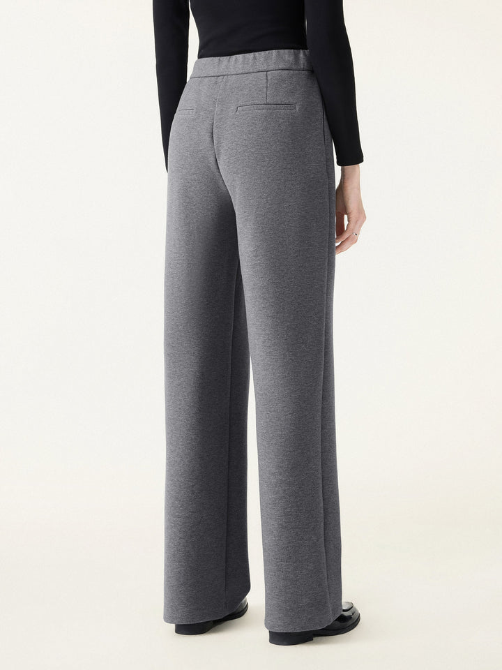 Cozy High Rise Wide Leg Tucked Pull-on Pants with Pockets