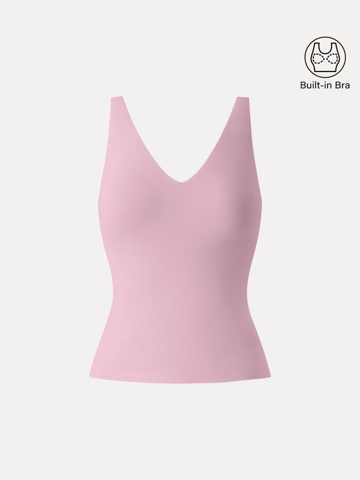 Essential V-neck Sleeveless New Airy Brami Tank Rose Mauve XS