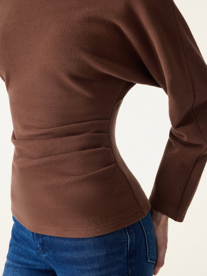 MaxWarm Crewneck Tucked Waist Batwing Sleeve Top