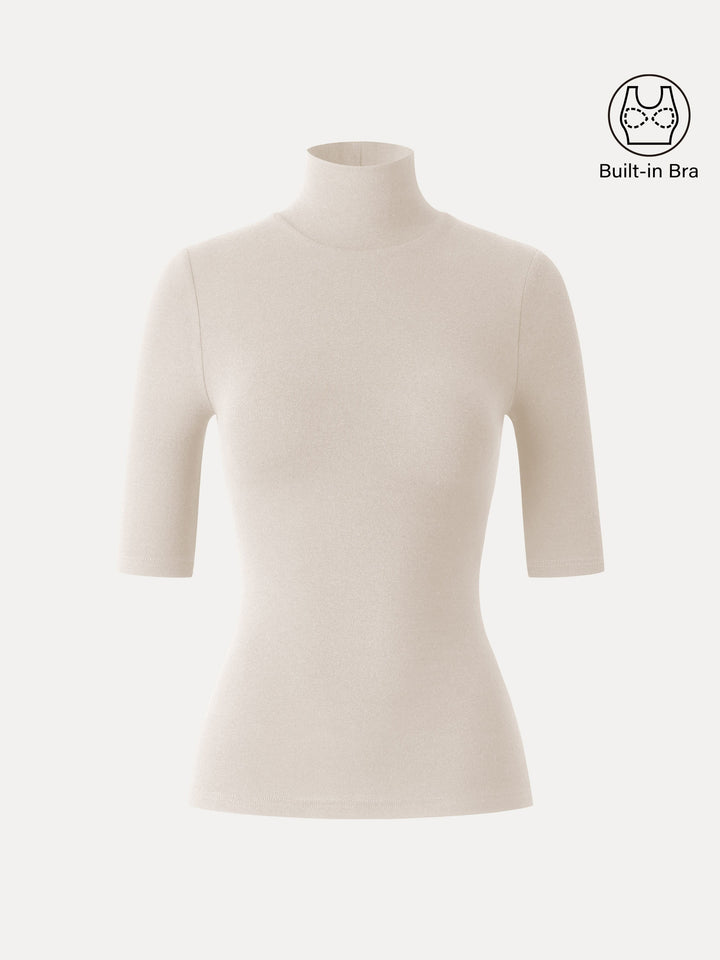 Essential Turtleneck Elbow Length Sleeve Brami Morning Mist XS