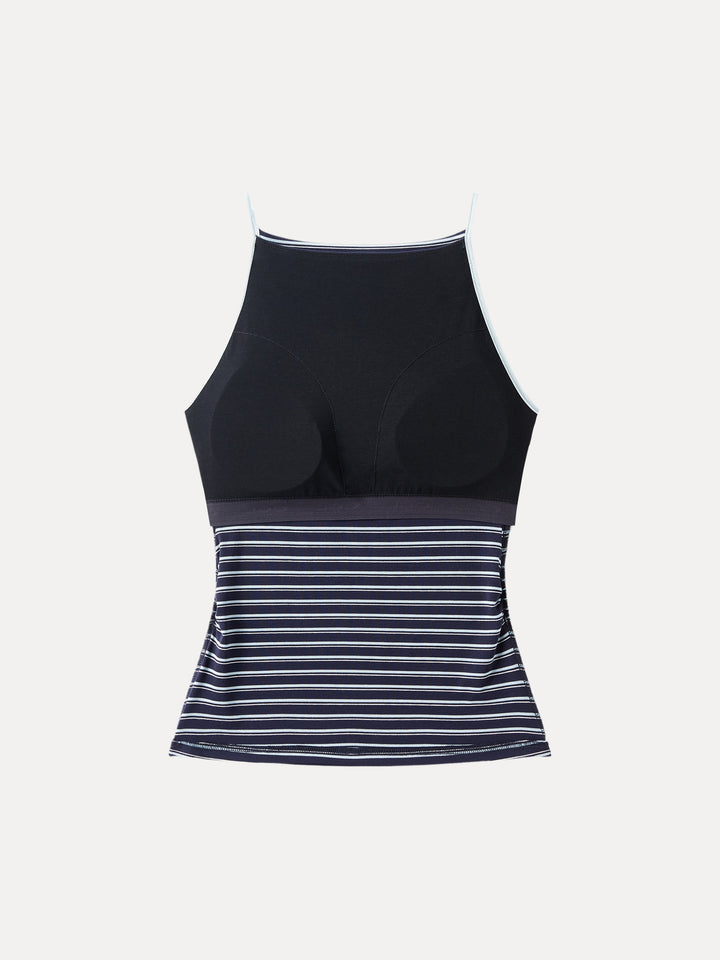 Striped Side Ruched Spaghetti New Airy Brami