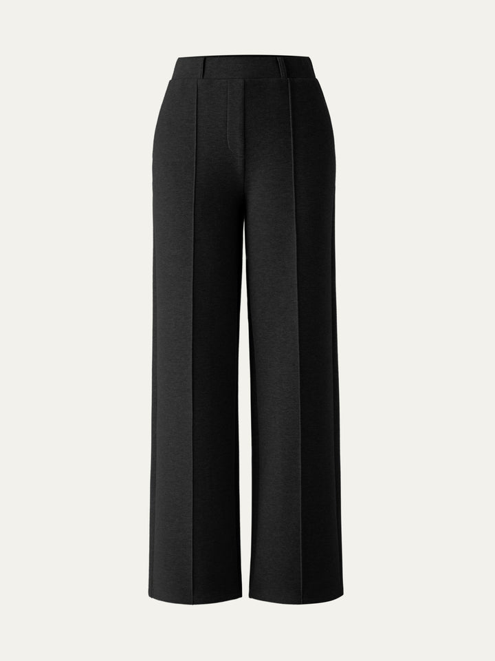 High Waisted Straight Leg Pull On Pant Black XS
