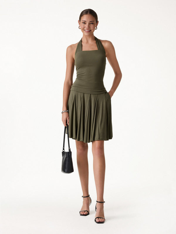 OGLmove CoolTouch Godet Hem Knee-Length Flare Skirt