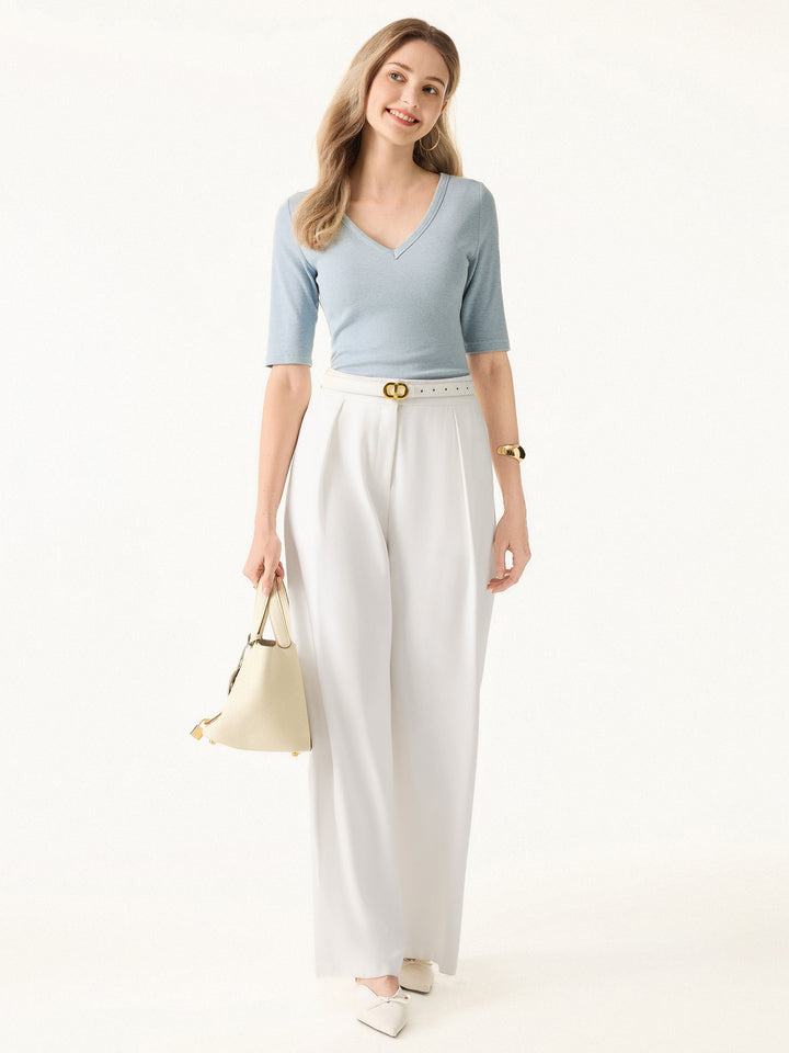 Essential V-neck Elbow Length Sleeve Brami