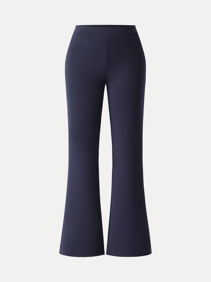 Slimming Ponte High Rise Pull-on Flared Pants Petite Universe Blue