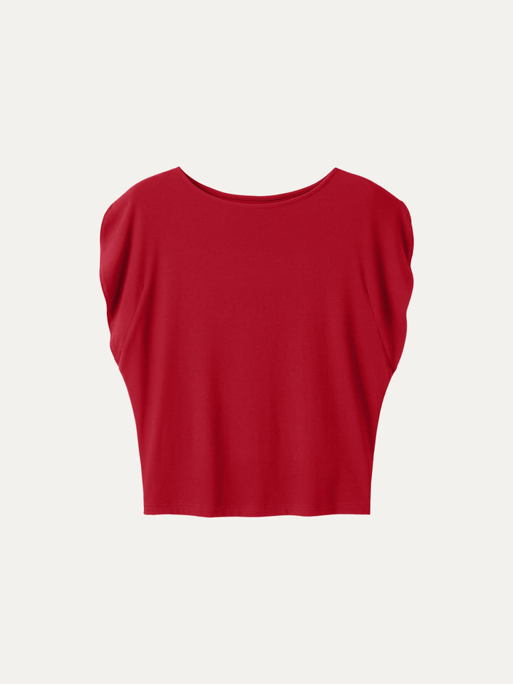 Ultrasoft Boatneck Wide Shoulder Tee Red XS