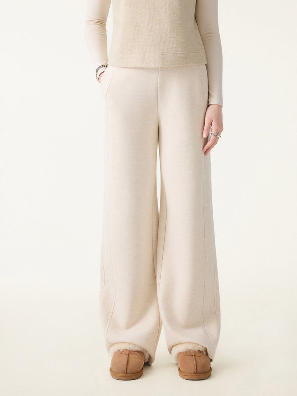 FuzzLuxe Mid Rise Wide Leg Pull-on Pants with Pockets