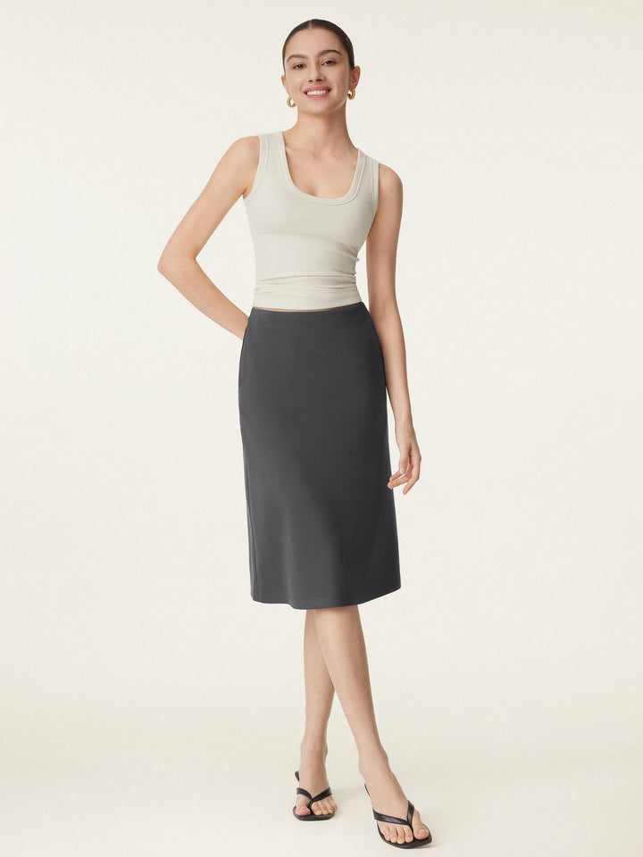 A-line Midi Skirt with Pockets
