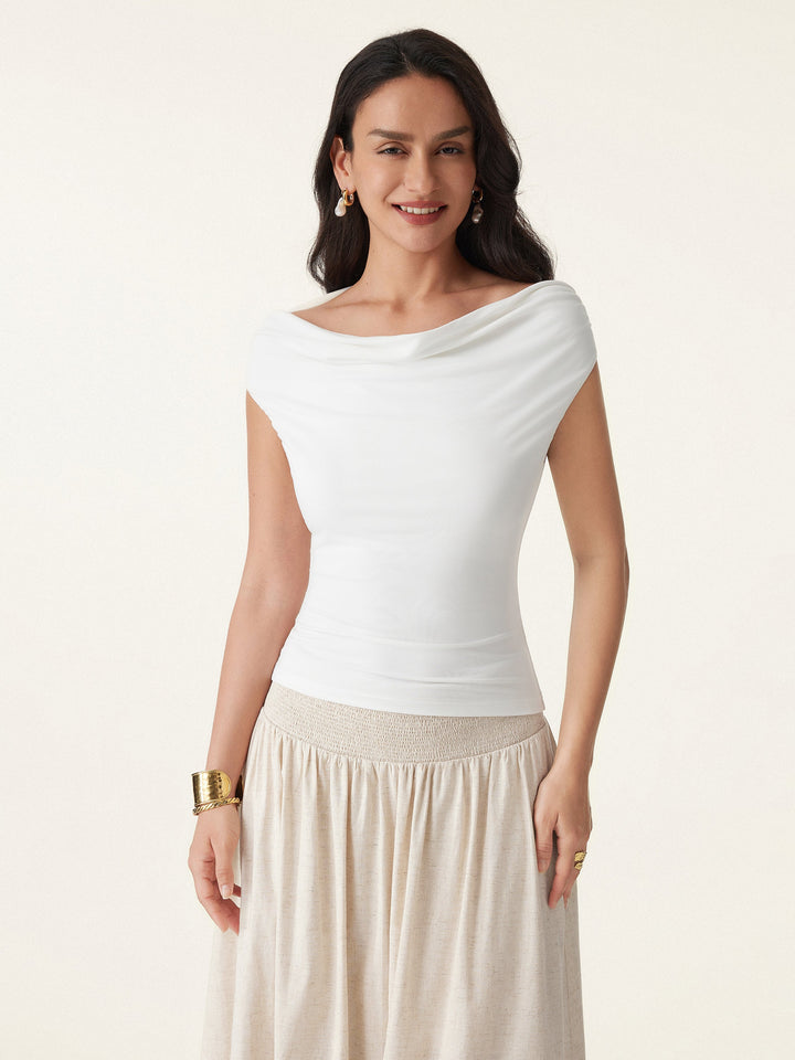 Ruched Off-shoulder New Airy Brami Top