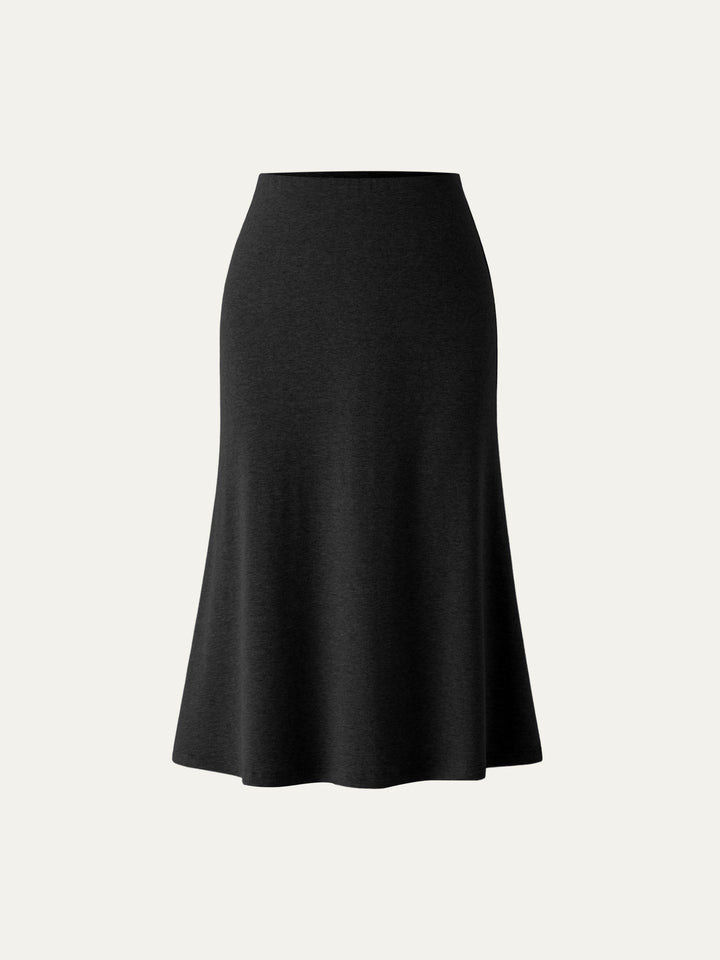 Soft Thermal Pull-On Midi Skirt Black XS