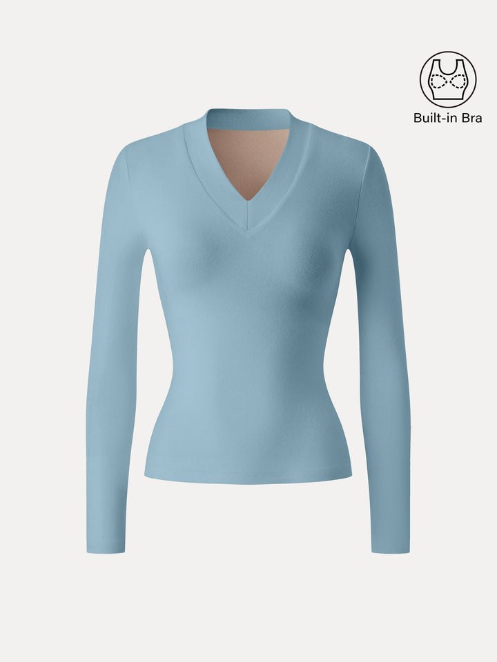 Essential V-neck Wide Binding Slimming Brami Top Sky Bubble XS