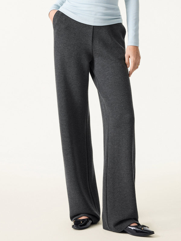 Mid Rise Straight Leg Pull-on Pants with Pockets