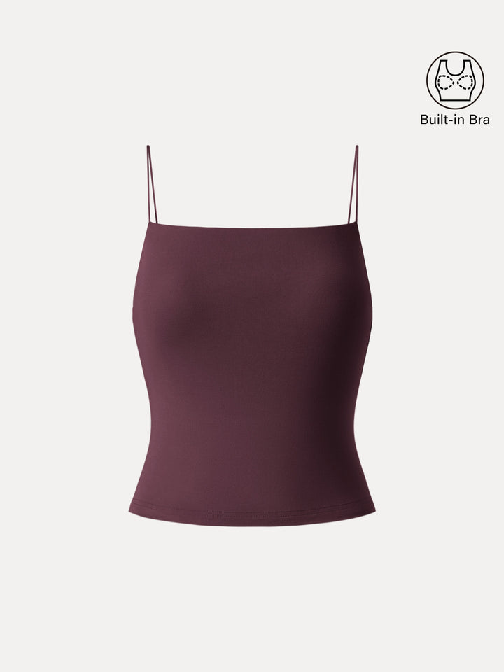 Essential Spaghetti Strap Cropped New Airy Brami Ruby Berry XS