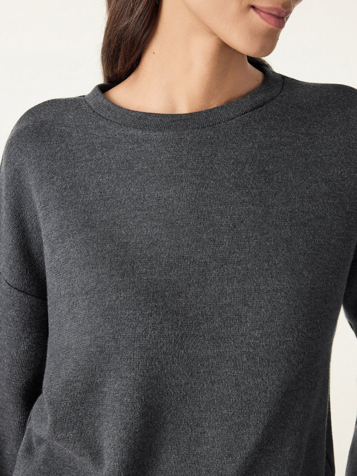 Relaxed Crew Neck Long Sleeve Top