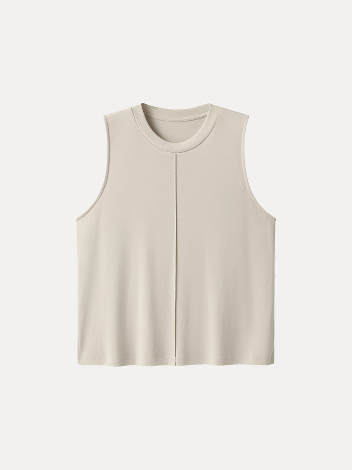 Sandwashed Crewneck Side Slit Relaxed Tank