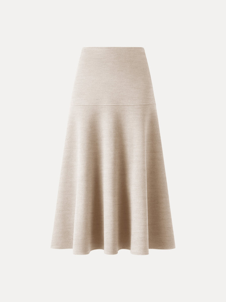 FuzzLuxe Flared Maxi Skirt Petite Heather Beige