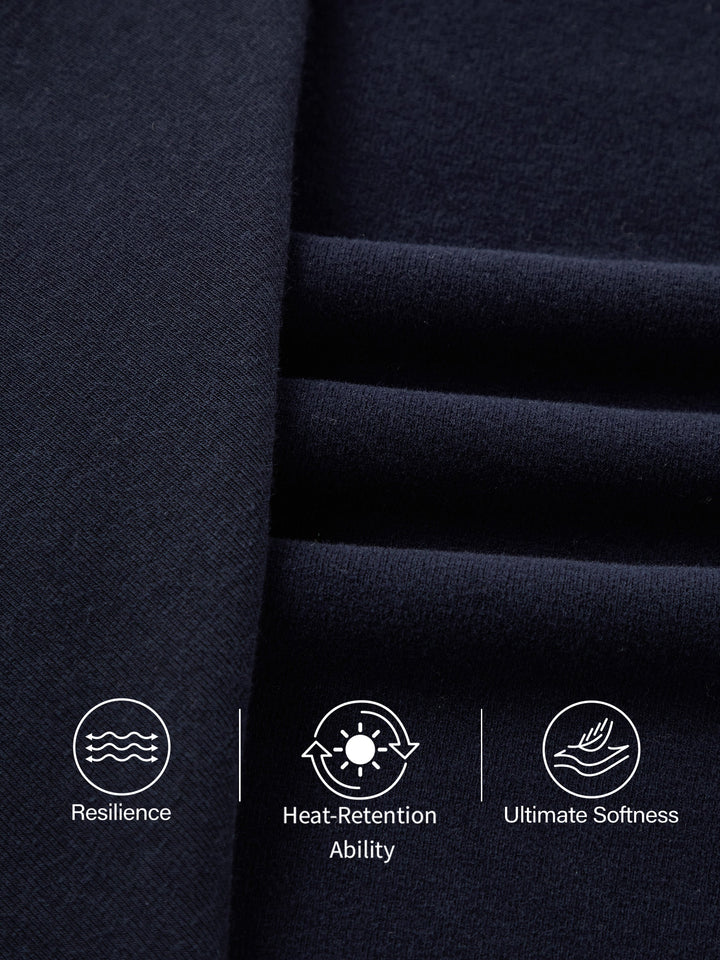 ProWarm Long Sleeves Mockneck Tucks Midi Dress