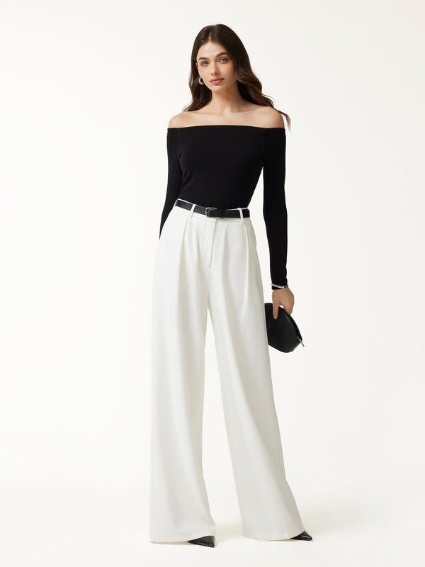 OGLmove Non-Slip Off-Shoulder Long Sleeve Bra Top