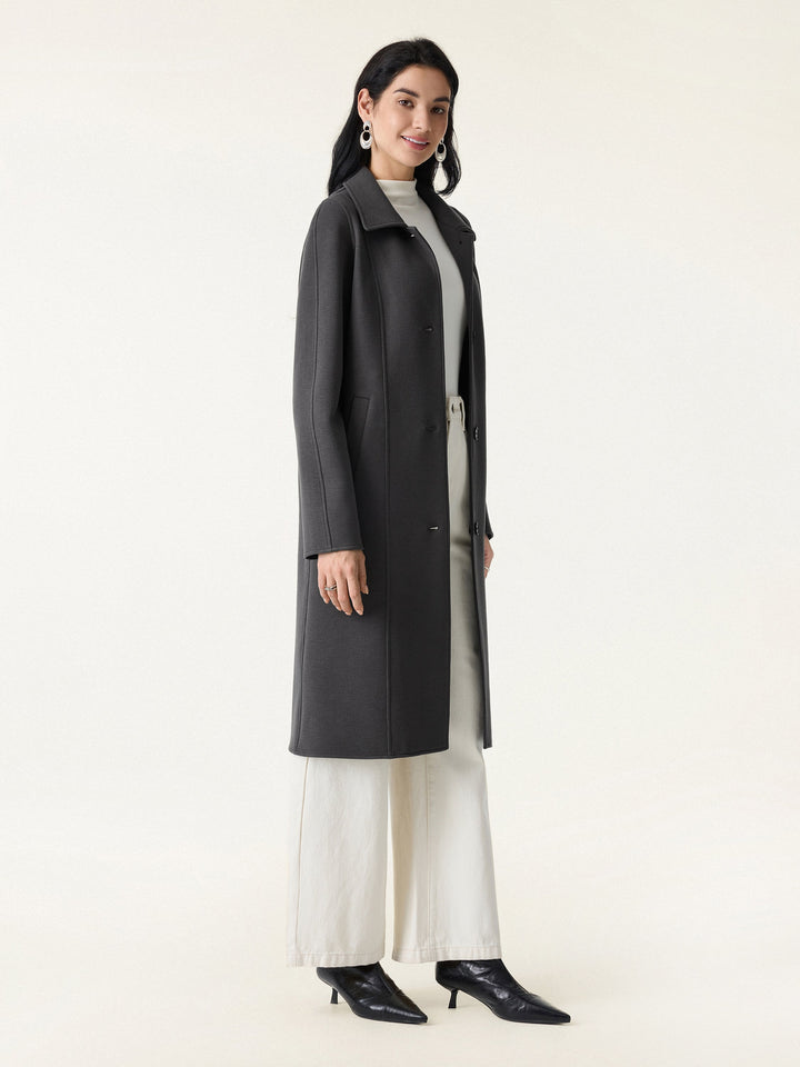 Fuzzluxe Button Front Collared Coat