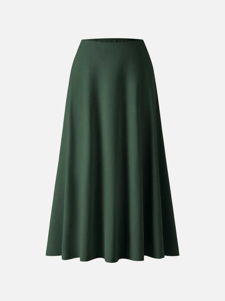 Wrinkle-Resistant High Rise Pull-on Maxi Skirts with Pockets