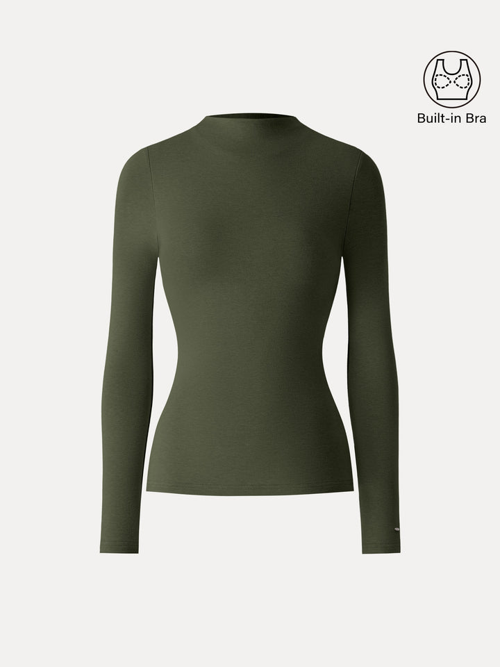 ProWarm Mockneck Long Sleeve Brami Deep Olive XS