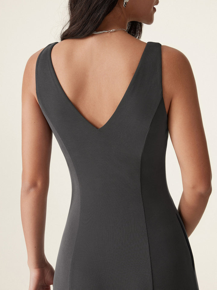 V-neck Fit-and-flare Midi Brami Dress