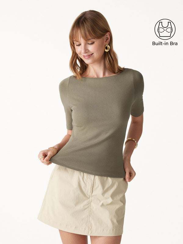 OGLmove Eco-Mousse® Elbow Sleeve Bra Top Materica XXS