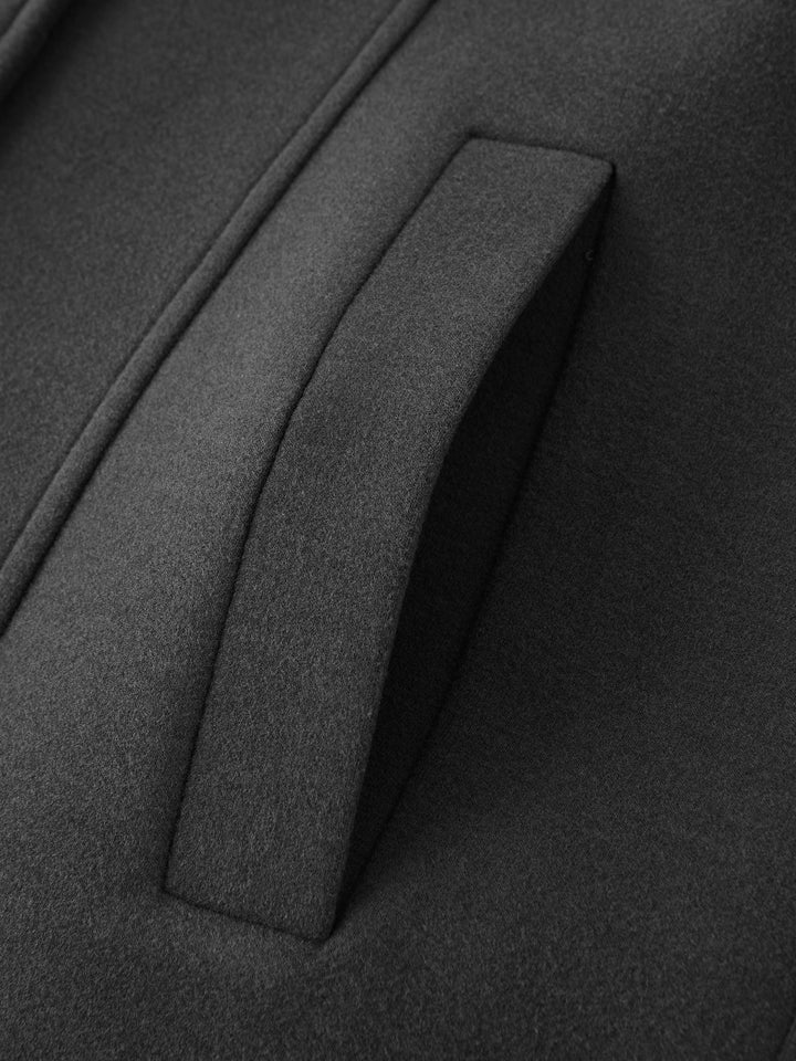 Fuzzluxe Button Front Collared Coat