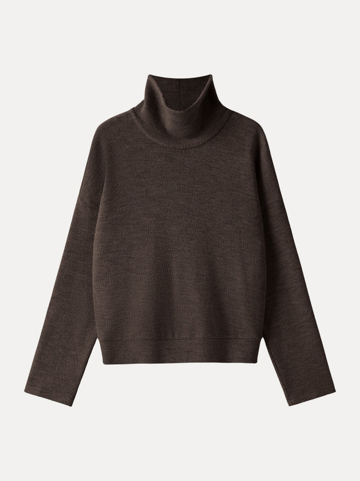 Turtleneck Relaxed Fit Long Sleeve Top