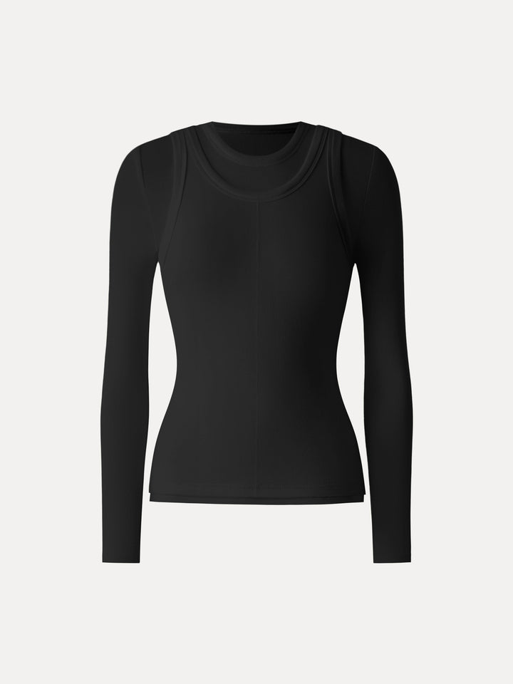 Lyocell Cashmere Two-Piece Tops Chic Set
