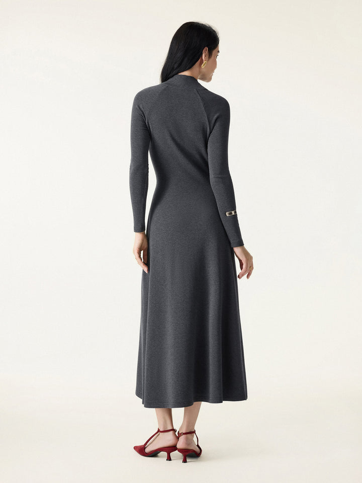 ProWarm Twisted Mockneck Midi Dress