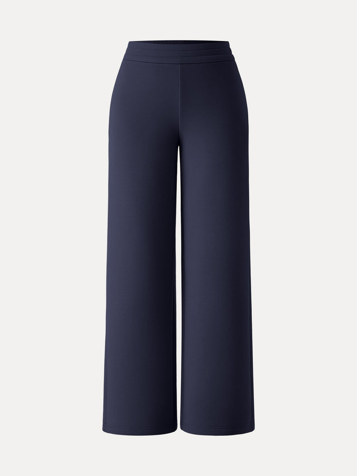 Cozy Warm High Rise Straight Leg Pull-on Pants with Pockets Regular Universe Navy