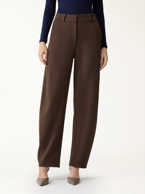 OGLmove Stretch Bamboo Mid-Rise Barrel Pants with Pockets