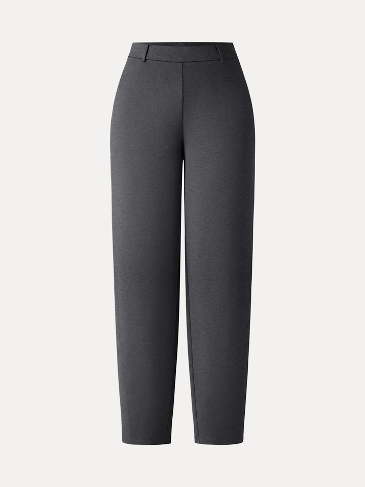 Mid Rise Barrel Leg Pull-on Pants with Pockets