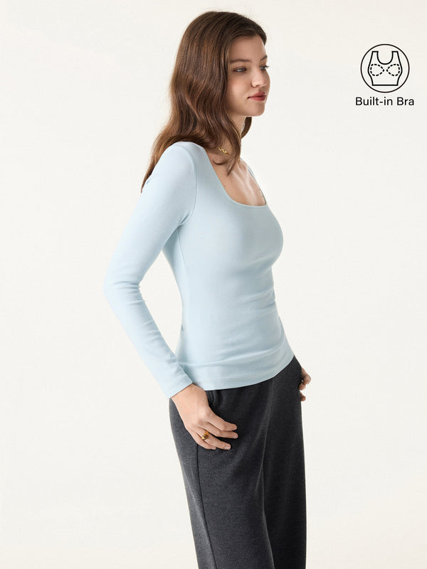 ProWarm Square Neck Long Sleeve Brami Foam Blue XS