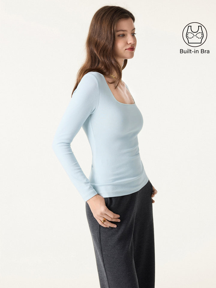 ProWarm Square Neck Long Sleeve Brami Foam Blue XS