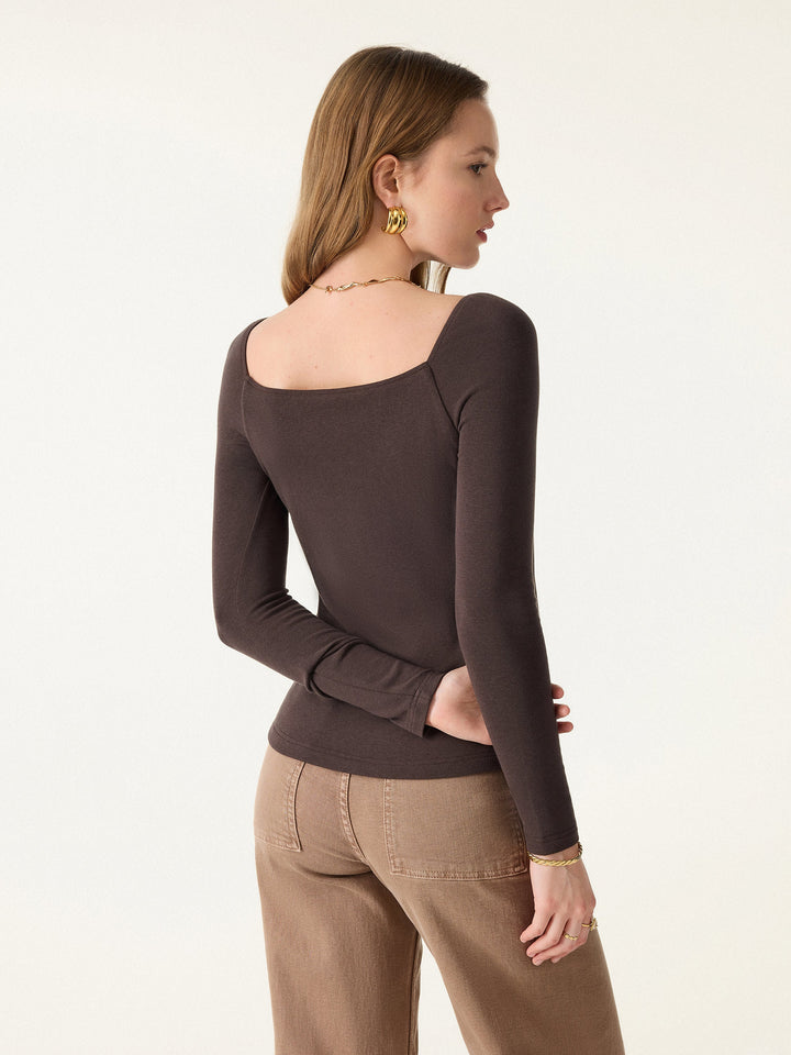 ProWarm Ruched Scoop Neck Long Sleeve Brami
