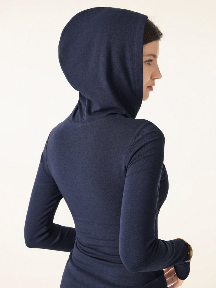 Slim Fitted Quarter Zip Pullover Hoodie