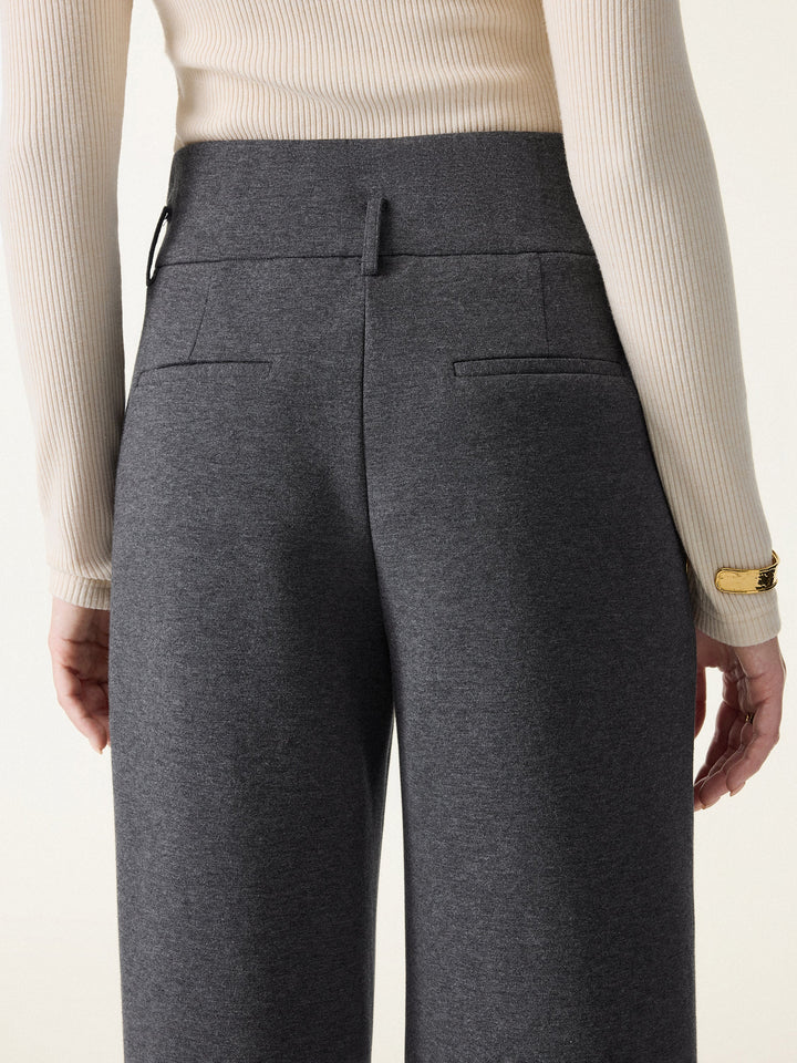 Cozy Warm High Rise Wide Leg Trousers with Pockets