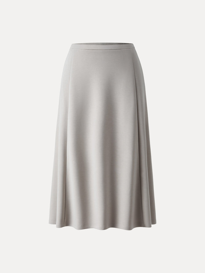 Everyday Mid Rise Flared Midi Skirt with Pockets